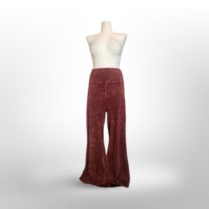 Burnt Orange Plus Size Crush Velvet Bell Bottom Pants